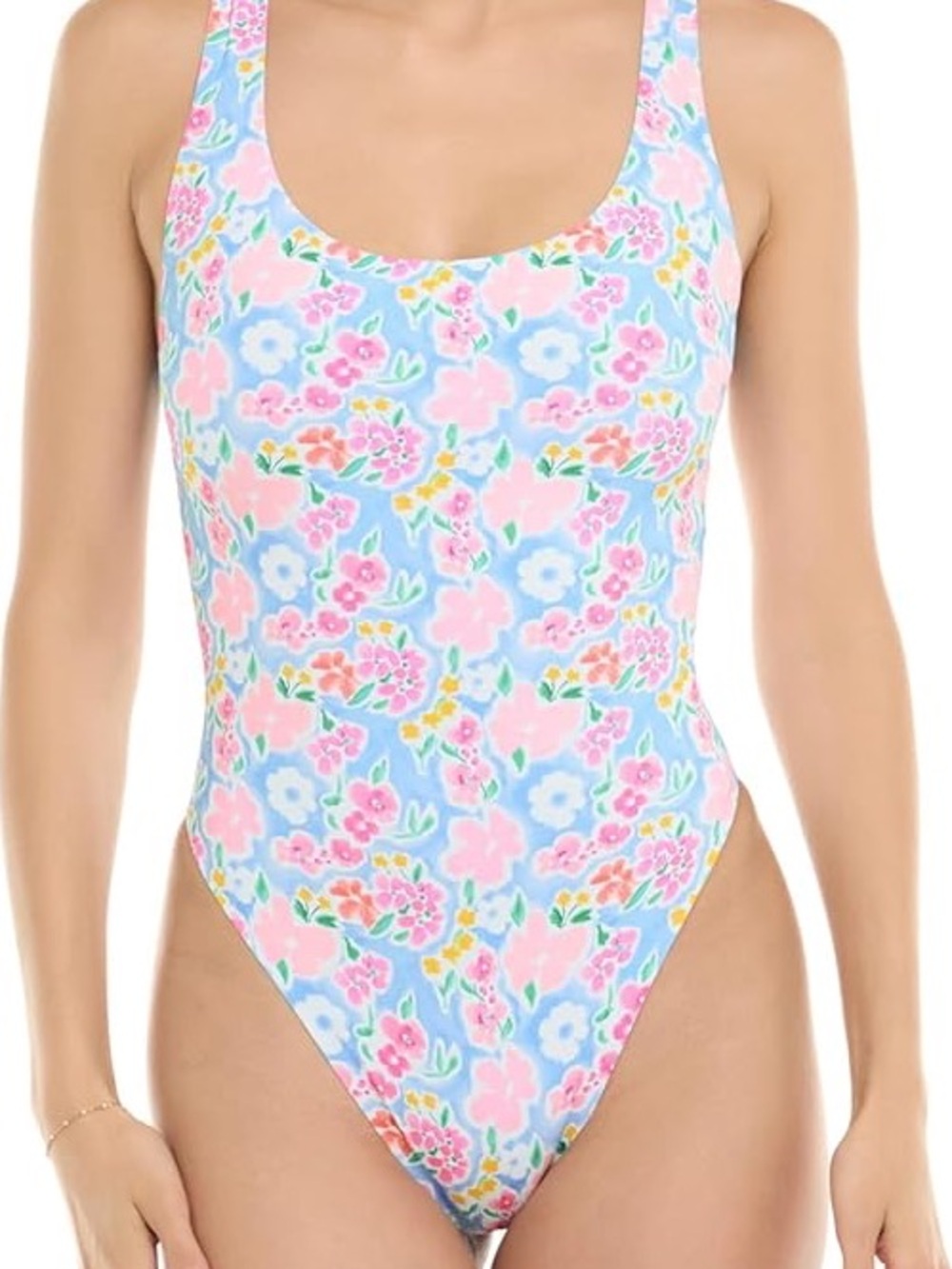 Body Glove Reversible Floral One-Piece Swimsuit - Pink & Blue